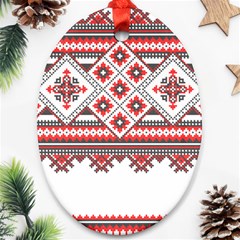 Retro Knitting Patterns Seamless Oval Ornament (two Sides)