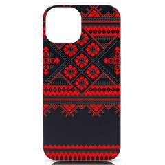 Retro Knitting Patterns Seamless Iphone 14 Black Uv Print Case by Bedest