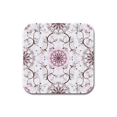 Floral Flora Flower Seamless Pattern Rubber Square Coaster (4 pack)