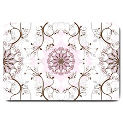 Floral Flora Flower Seamless Pattern Large Doormat