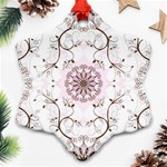 Floral Flora Flower Seamless Pattern Snowflake Ornament (Two Sides) Back