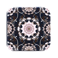 Floral Flora Flower Seamless Pattern Square Metal Box (black) by Bedest