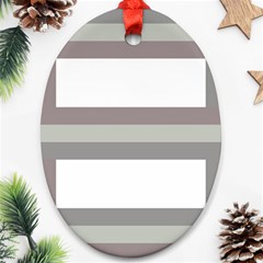 Minimal Mixed Abstract Lines Print Copia Oval Ornament (two Sides)