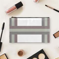 Minimal Mixed Abstract Lines Print Copia Cosmetic Bag (medium)