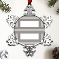 Minimal Mixed Abstract Lines Print Copia Metal Small Snowflake Ornament by dflcprintsclothing