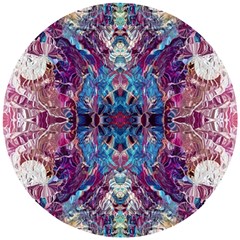 Abstract Symmetry Wooden Puzzle Round by kaleidomarblingart