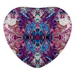 Abstract Symmetry Heart Glass Fridge Magnet (4 Pack) by kaleidomarblingart