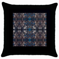 Ornate Baroque Floral Pattern Print Throw Pillow Case (black)