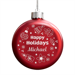 Personalized Christmas Any Text Name Led Glass Round Ornament