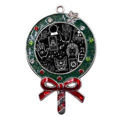 White Lines Woo Woo Metal X mas Lollipop With Crystal Ornament