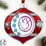 Blink 182 logo Metal Snowflake And Bell Red Ornament Front