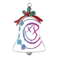 Blink 182 Logo Metal Holly Leaf Bell Ornament by avitendut