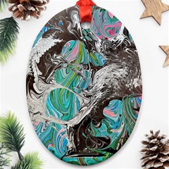 Marbling Mono Blend  Ornament (oval)