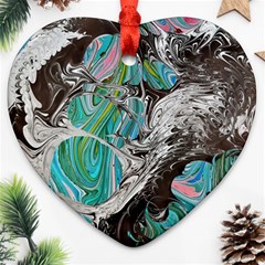 Marbling Mono Blend  Ornament (heart)