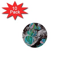 Marbling Mono Blend  1  Mini Buttons (10 Pack)  by kaleidomarblingart