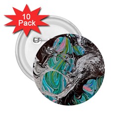 Marbling Mono Blend  2 25  Buttons (10 Pack)  by kaleidomarblingart