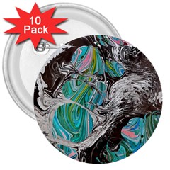 Marbling Mono Blend  3  Buttons (10 Pack)  by kaleidomarblingart