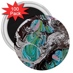 Marbling Mono Blend  3  Magnets (100 Pack) by kaleidomarblingart