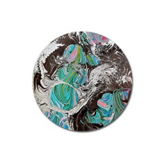 Marbling Mono Blend  Magnet 3  (round) by kaleidomarblingart