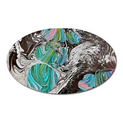 Marbling Mono Blend  Oval Magnet by kaleidomarblingart