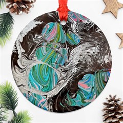 Marbling Mono Blend  Round Ornament (two Sides)