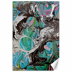 Marbling Mono Blend  Canvas 24  X 36  by kaleidomarblingart