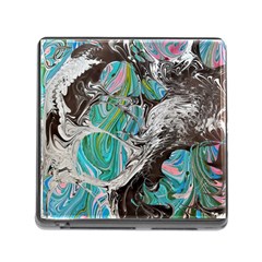 Marbling Mono Blend  Memory Card Reader (square 5 Slot) by kaleidomarblingart