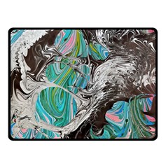 Marbling Mono Blend  Two Sides Fleece Blanket (small) by kaleidomarblingart