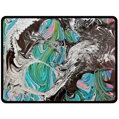 Marbling Mono Blend  Two Sides Fleece Blanket (large) by kaleidomarblingart