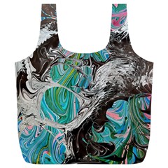 Marbling Mono Blend  Full Print Recycle Bag (xl) by kaleidomarblingart