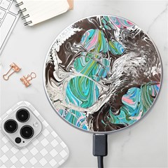 Marbling Mono Blend  Wireless Fast Charger(white) by kaleidomarblingart