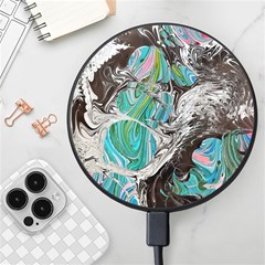 Marbling Mono Blend  Wireless Fast Charger(black) by kaleidomarblingart