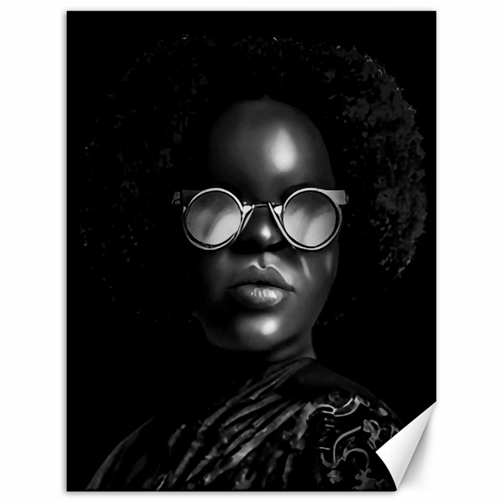 Cool Afro Beauty Portrait Illustration (AI+Human) Canvas 12  x 16 