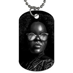 Cool Afro Beauty Portrait Illustration (ai+human) Dog Tag (two Sides) by dflcprintsclothing