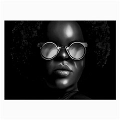 Cool Afro Beauty Portrait Illustration (ai+human) Large Glasses Cloth (2 Sides) by dflcprintsclothing