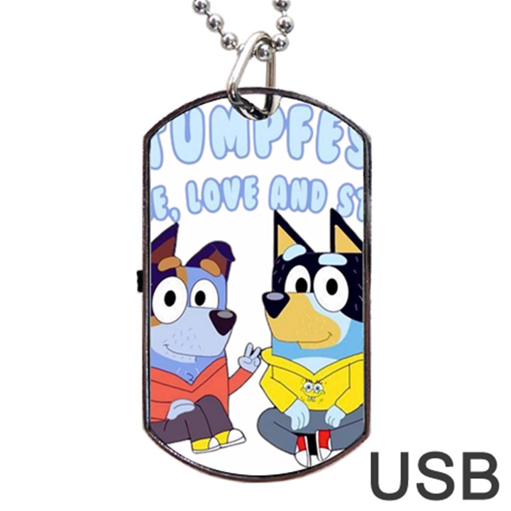 bluey Dog Tag USB Flash (One Side)