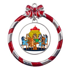 Bluey Metal Red Ribbon Round Ornament