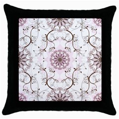 Floral Flora Flower Seamless Pattern Throw Pillow Case (black) by Bedest