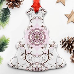 Floral Flora Flower Seamless Pattern Christmas Tree Ornament (two Sides)