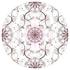 Floral Flora Flower Seamless Pattern Round Trivet by Bedest