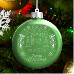 Personalized Christmas Any Text Name Led Glass Round Ornament