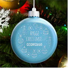 Personalized Christmas Any Text Name Led Glass Round Ornament