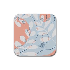 Pattern Plants Leaves Nature Rubber Coaster (square) by Bedest