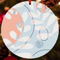 Pattern Plants Leaves Nature Uv Print Acrylic Ornament Round