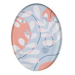 Pattern Plants Leaves Nature Oval Glass Fridge Magnet (4 Pack) by Bedest