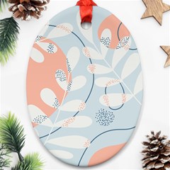 Pattern Plants Leaves Nature Oval Ornament (two Sides)