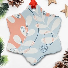 Pattern Plants Leaves Nature Snowflake Ornament (two Sides)