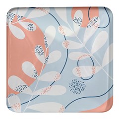 Pattern Plants Leaves Nature Square Glass Fridge Magnet (4 Pack) by Bedest