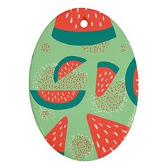 Watermelon Dots Summer Pattern Ornament (Oval)