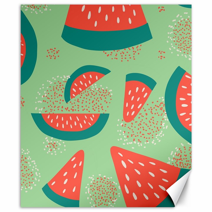 Watermelon Dots Summer Pattern Canvas 8  x 10 